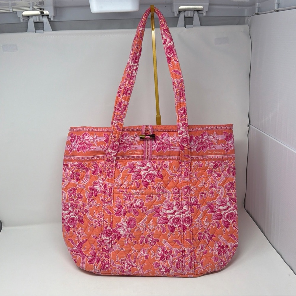 Vera Bradley Hope Toile Tote Bag Retired Breast Cancer Awareness USA